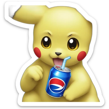 Pikachu-drink-pepsi sticker