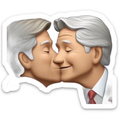 bill clinton kissing george w bush sticker