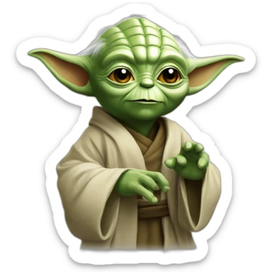 yoda say hi sticker