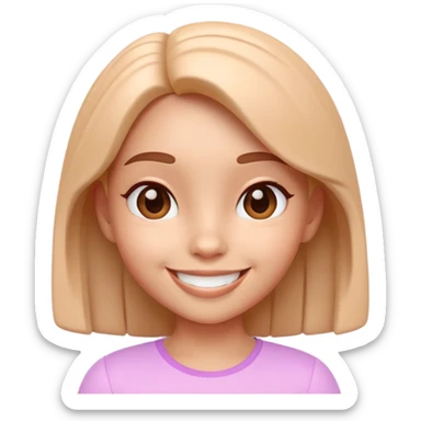 A cute stylized 3D character of a girl sticker