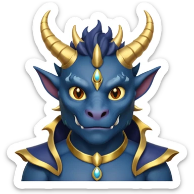 Anime Dragon Human He/They Dark Blue sticker