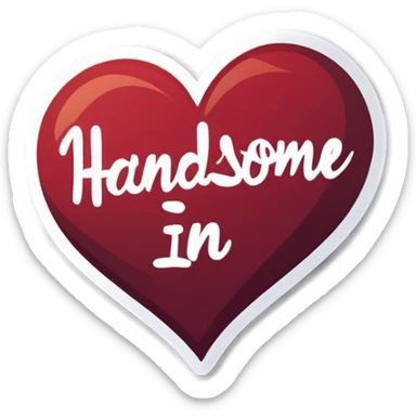 The words My handsome in a heart sticker