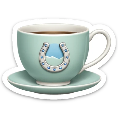 Horseshoe tea cup sticker