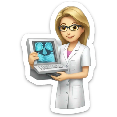 Radiologist-performing-breast-mri sticker