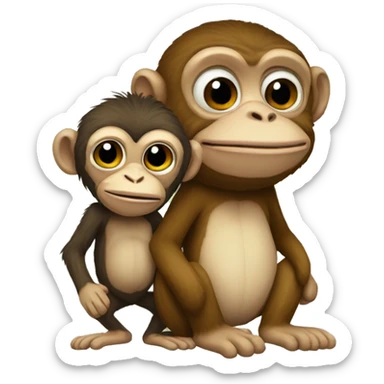 monkey with a pepe sticker