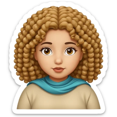 Arab girl with curly hair and a little chubby  sticker