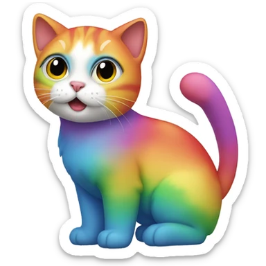 Rainbow cat sticker