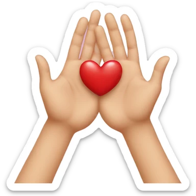 heart with hands sticker