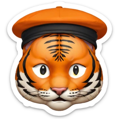 Cara de Tigre con gorra de golf  sticker