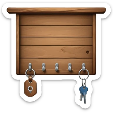 Wooden wall key holder  sticker