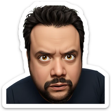 realistic portrait of bearded man sticker