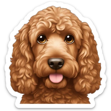 Reddish light brown cockapoo sat down sticker
