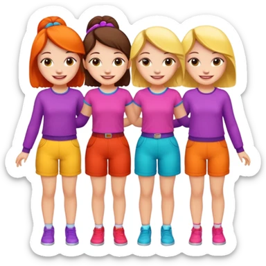 Group of 5 girls emoji sticker