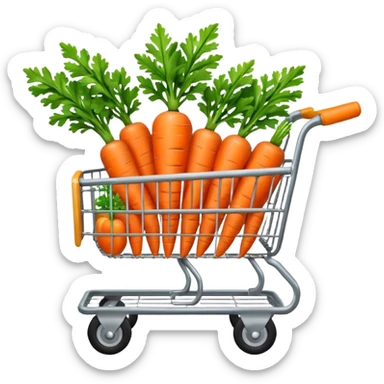 Shopping cart with carrot inside
 sticker