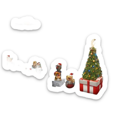 very large mansion decorated with fancy Christmas lights and lots of Fancy christmas decorations sticker