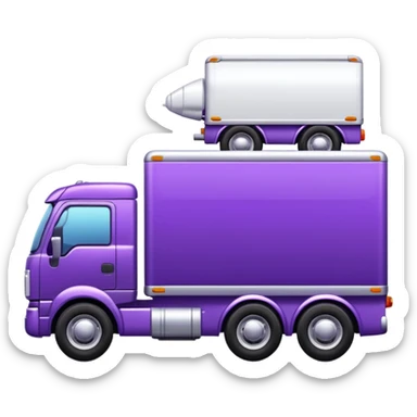 purple truck with a white trailer
 sticker