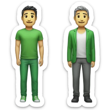 green and gry bar side by side green taller sticker