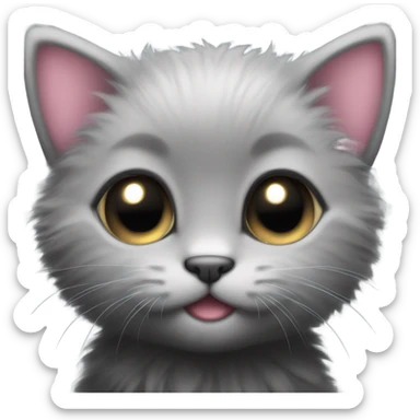 kawaii black kitten   sticker