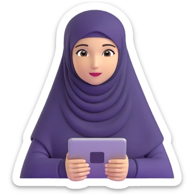 girl with hijab computer science engineer working with metaverse technology sticker
