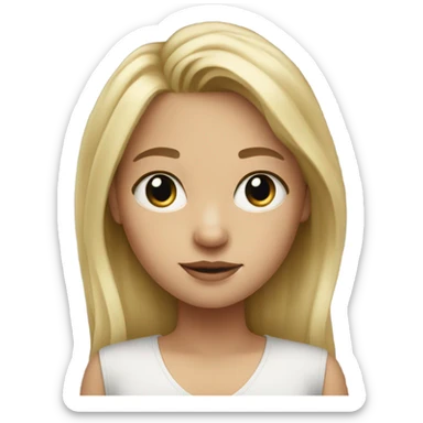Blond Girl drawing on iPad Pro  sticker