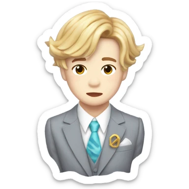 Jimin bts con un traje de tiburones  sticker