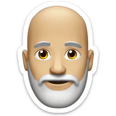Bald man greying beard sticker