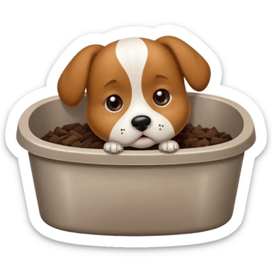 dog in litter box sticker