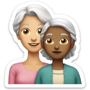 Grandmother with a girl sticker