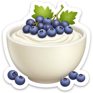 yoghurt bowl with grapes and blueberries sticker