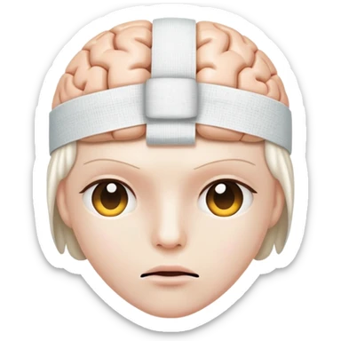 brain with bandage sticker