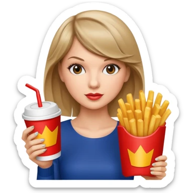 Taylor Swift holding a cup of fries





































 sticker