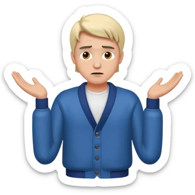 cool confused men person shrug pose sticker