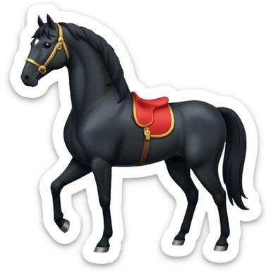 Pony black horse standing sticker