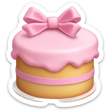 light pink cake with mini bows  sticker