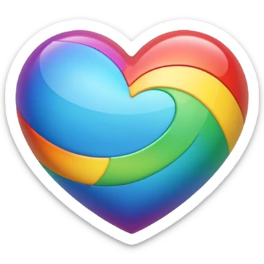 Un cuore arcobaleno sticker