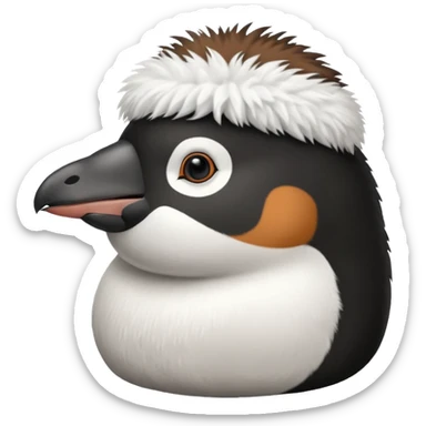 A penguin with a capybara on a its head sticker