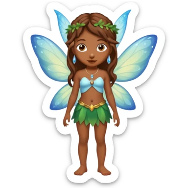 Brown skin fairy girl full body with nose piercing sticker
