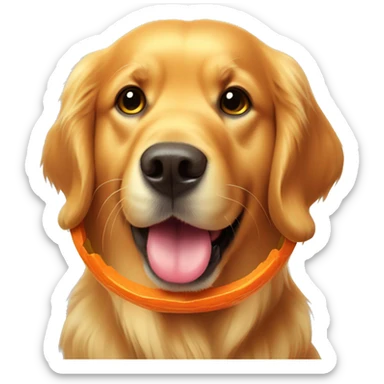 Golden retriever with a jack o lantern bucket full of colorful candy sticker