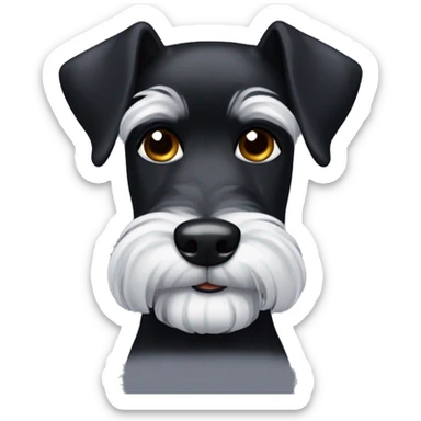 Black Schnauzer small black eyes droopy ears  sticker