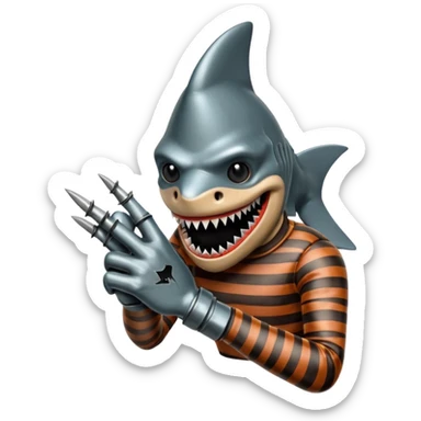 Freddy Krueger shark finger glove sticker
