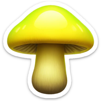 Neon yellow mushroom   sticker