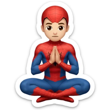 Spider-Man kneeling and praying sticker