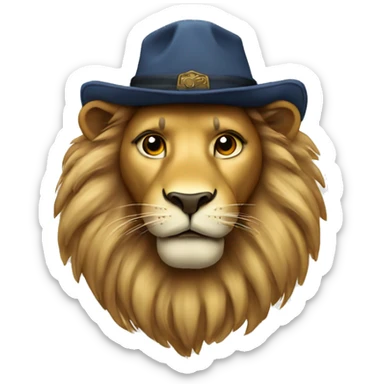 lion face with a columbus hat sticker