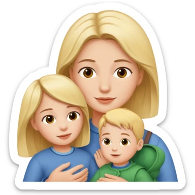 A girl who moved from Siberia to the south, where it is very warm and sunny. She has a baby boy who is 3 years old and a husband. sticker