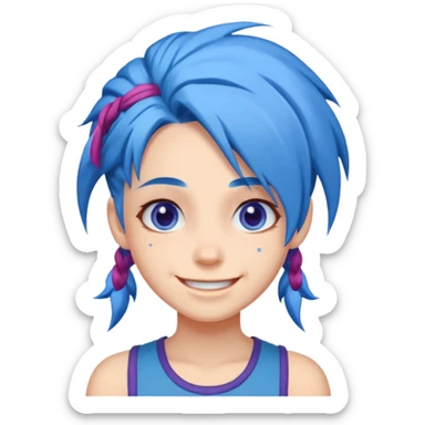 Jinx smiling at you with tricky challenging face sticker