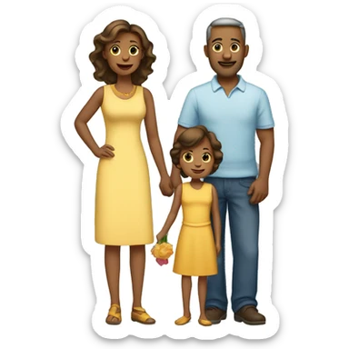 family with one daughter one wife and husband sticker