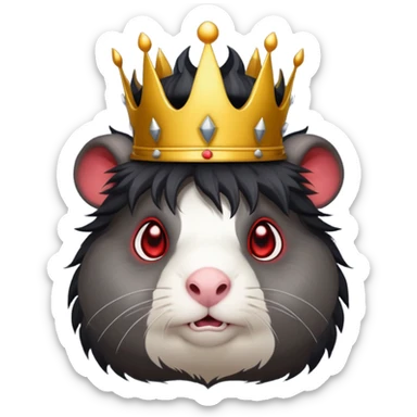 guinea pig as a demon king, emoji style, with a menacing crown sticker