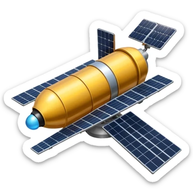 Hubble Space Telescope emoji style, professional, focus on telescope, realistic details, smaller solar panels sticker