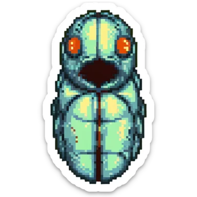 MRI parasitic embryo, digital, fetal small shape, eerie, horror, pupa, crystalis, in-utero, sea-life, siphonophore, polyp, Cnidaria sticker