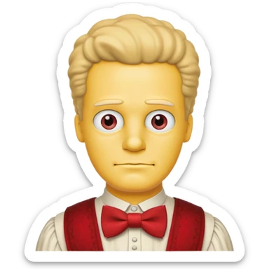 simpson guy, wearing Roman ancient custome, red bow tie sticker
